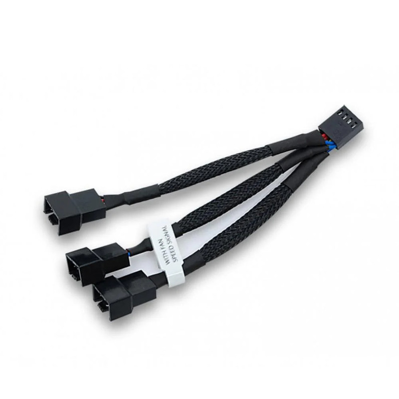 EKWB EK-Cable Y-Splitter 3-Fan PWM (10cm) - Black - كابل مُقسم